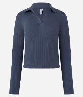 Blusa em Ribana com Gola Polo - 1