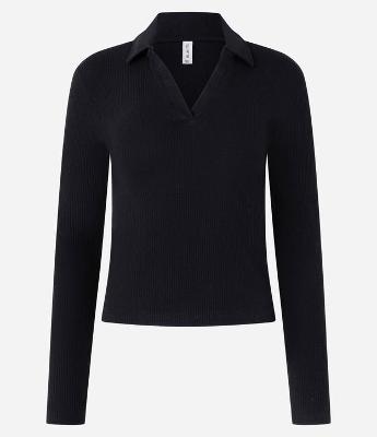 Blusa em Ribana com Gola Polo