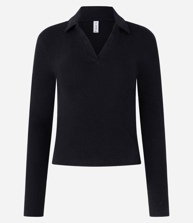 Blusa em Ribana com Gola Polo - 1