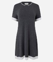 Camisola Manga Curta em Viscose com Detalhe Contrastante - 1