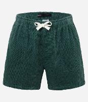 Bermuda Slim em Veludo Cotelê com Cós Elástico e Textura Xadrez - 1