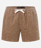 Bermuda Slim em Veludo Cotelê com Cós Elástico e Textura Xadrez - 1