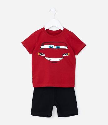 Conjunto Infantil com Estampa McQueen de Carros - Tam 2 a 6 Anos