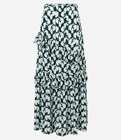 Saia new Midi Chalis com Babados e Estampa Tucanos - 1