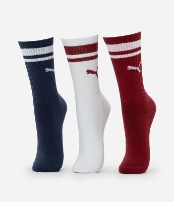 Kit 03 Meias Cano Alto em Algodão Estampa Puma