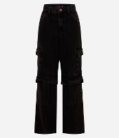 Calça Reta em Jeans com Bolso Cargo - 1