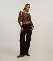 Calça Reta em Jeans com Bolso Cargo - 4