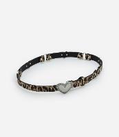 Cinto Texturizado com Estampa Animal Print Fivela de Coração - 1