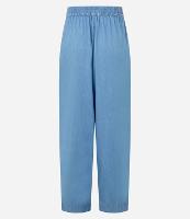 Calça Reta em Jeans com Cós Elástico Diferenciado - 1