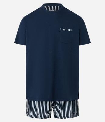 Pijama Curto em Poliviscose com Listras