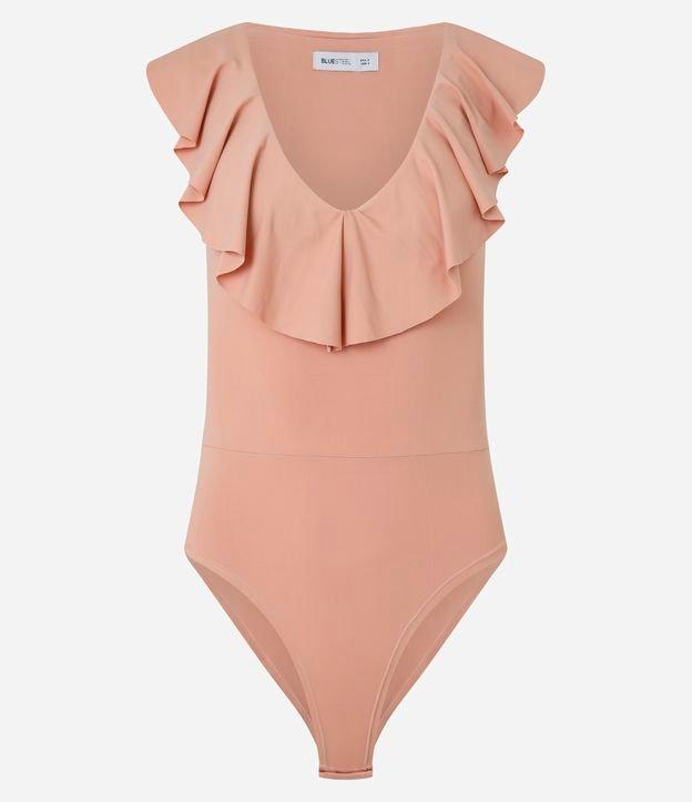 Body em Microfibra com Babado no Decote - 1