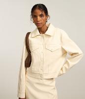 Jaqueta Boxy em Pu com Bolsos e Botões - 2