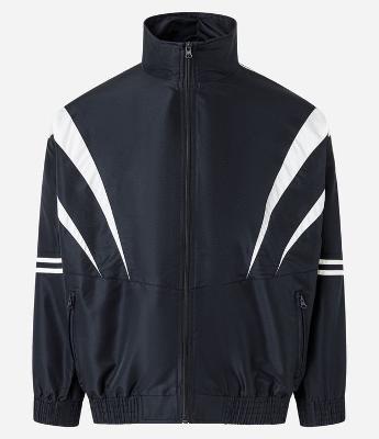 Jaqueta Corta Vento com Gola Alta e Recortes Contrastantes