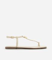 Rasteira em PU Liso com Detalhe Orgânico em Metal - 1