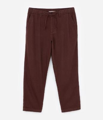 Calça Texturizada com Cós Elástico e Amarração