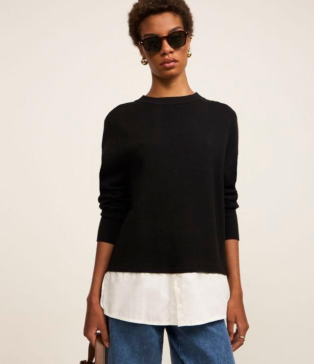 Suéter em Tricô com Barra Sobreposta - 2