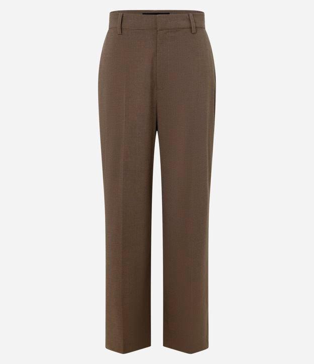 Calça Reta em Alfaiataria Xadrez - 1