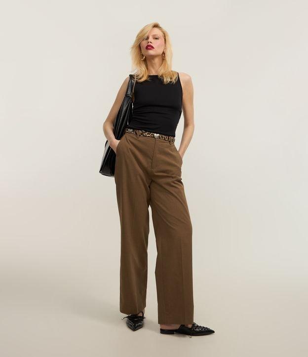 Calça Reta em Alfaiataria Xadrez - 2