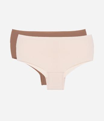 Kit 02 Calcinhas Alta em Microfibra com Corte a Fio