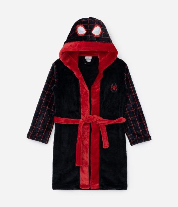 Roupão Infantil com Bordado Homem-Aranha Miles Morales - Tam 3 a 12 Anos - 1