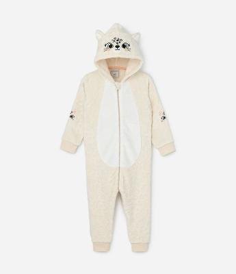 Pijama Jumper Infantil em Fleece com Bordado Oncinha - Tam 2 a 12 Anos