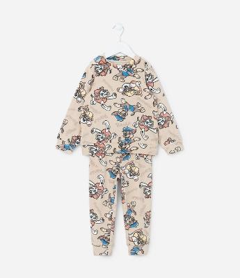 Pijama Longo Infantil em Plush com Estampa Paw Patrol - Tam 1 a 4 anos