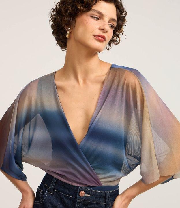 Body em Tule Transpassado com Decote em V Degradê - 3