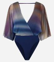 Body em Tule Transpassado com Decote em V Degradê - 1