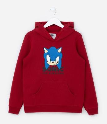 Blusão Infantil Quentinho com Estampa Sonic - Tam 4 a 12 Anos