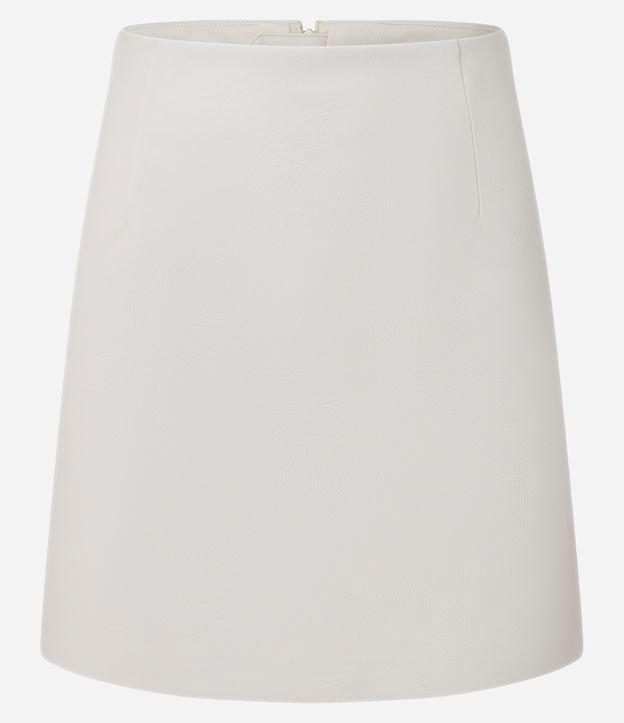 Saia Evasê Curta em PU com Zíper - 1