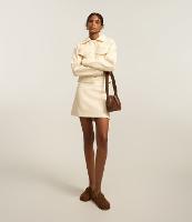 Saia Evasê Curta em PU com Zíper - 2