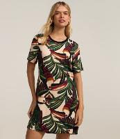 Vestido T-shirt com Estampa de Folhagens - 2