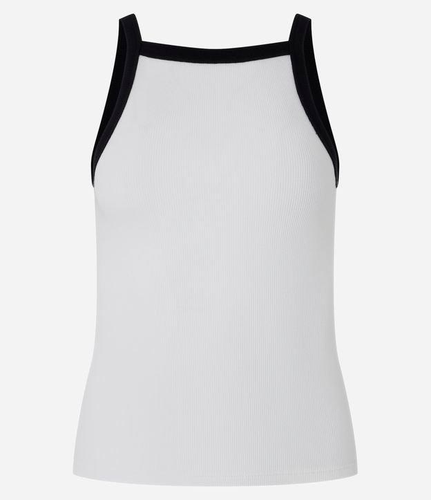 Regata em Ribana com Decote Halter e Viés Contrastante - 1