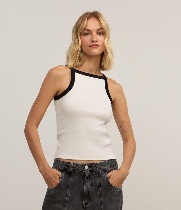 Regata em Ribana com Decote Halter e Viés Contrastante - 2