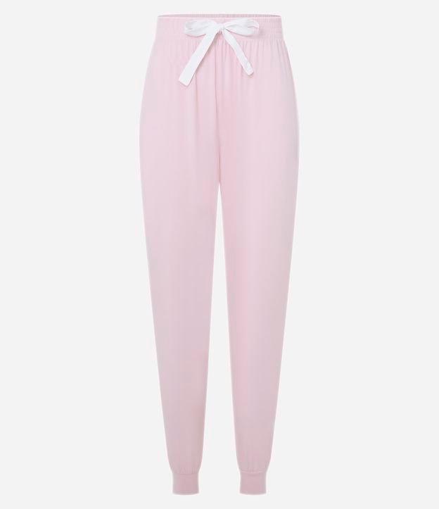 Calça de Pijama com Detalhe de Laço e Toque Suave - 1