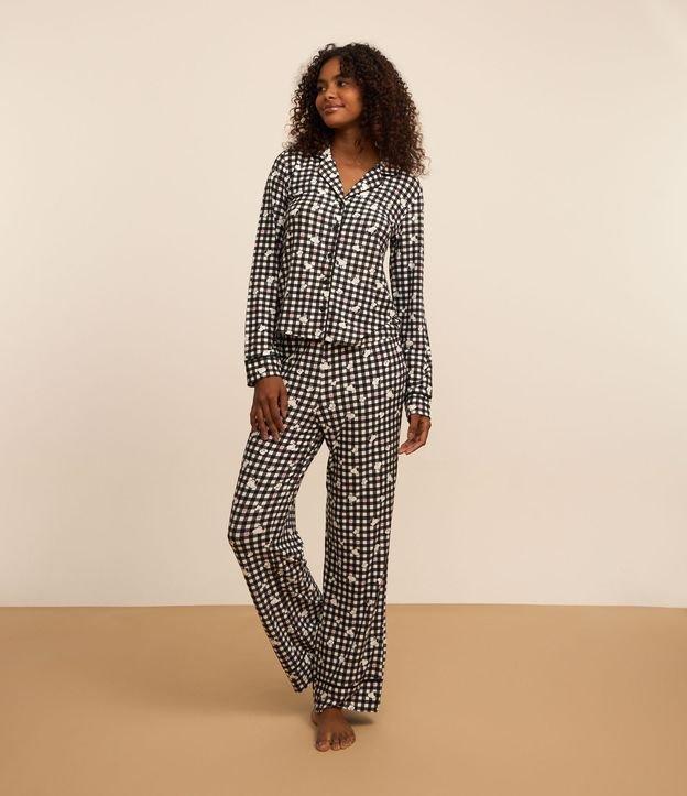 Pijama Longo com Estampa Xadrez e Toque Suave - 2