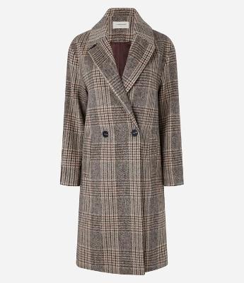 Casaco Trench Coat em Polivelour Xadrez