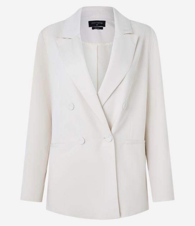 Blazer em Alfaiataria Boho Transpassado com Bolsos Frontais - 1