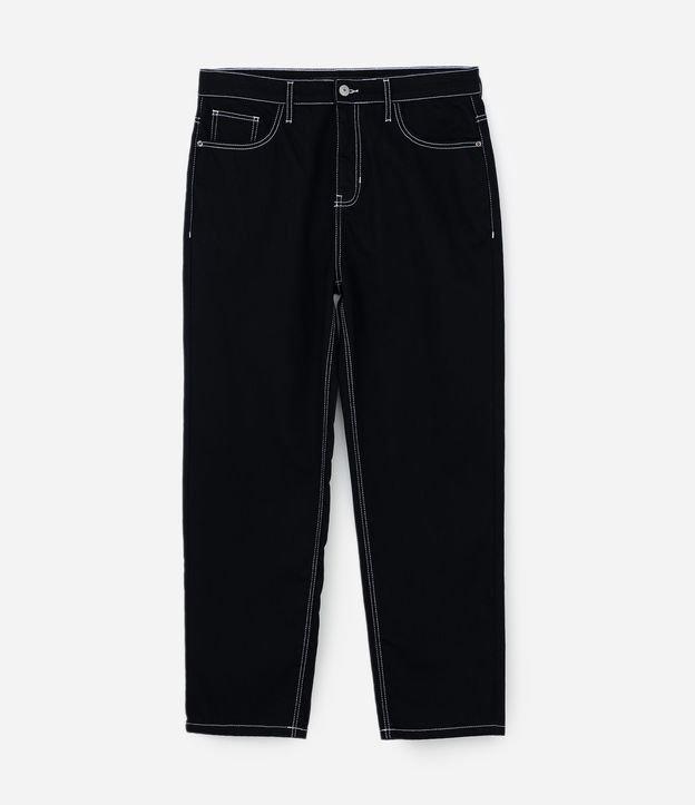 Calça Baggy em Sarja com Bolsos - 1