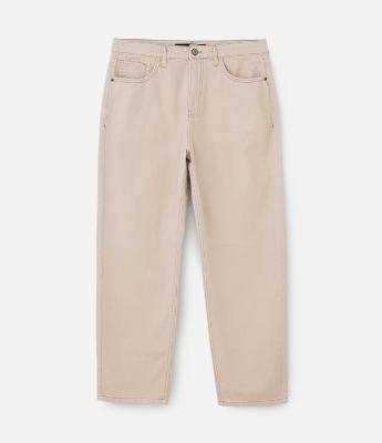 Calça Baggy em Sarja com Bolsos