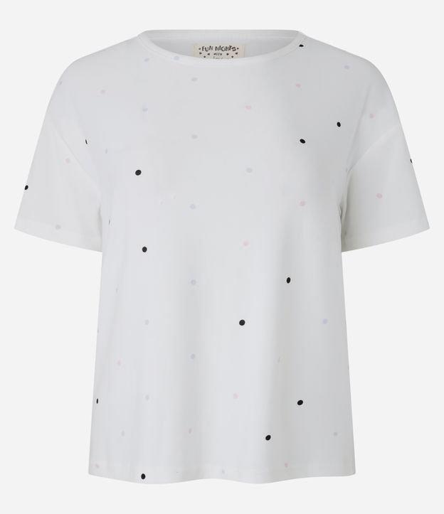 Blusa de Pijama com Toque Suave e Estampa Poá - 1