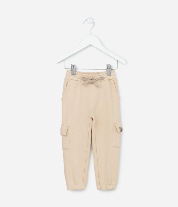 Calça Jogger Infantil em Moletom com Bolso Cargo - Tam 1 a 5 Anos - 1