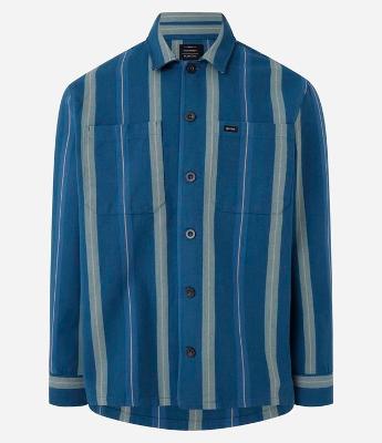 Camisa Overshirt com Bolsos e Listras