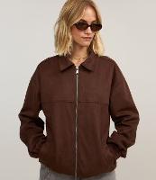 Jaqueta Bomber em Suedine com Zíper Frontal - 2