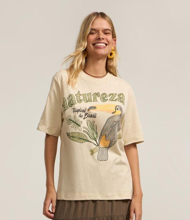 Camiseta Oversized com Estampa Natureza Tropical e Tucano - 2
