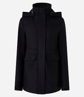 Jaqueta Alongada em Polyvelour com Capuz e Bolsos