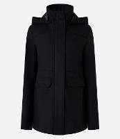 Jaqueta Alongada em Polyvelour com Capuz e Bolsos - 1