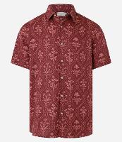 Camisa Regula em Viscose com Textura e Estampa de Lenço - 1