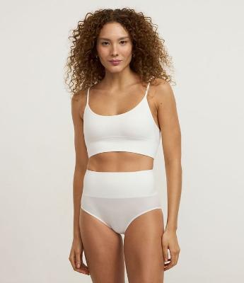 Calcinha Alta em Poliamida Seamless Canelada