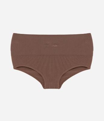 Calcinha Alta em Poliamida Seamless Canelada